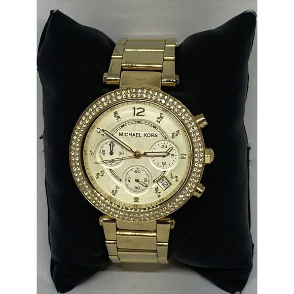 Michael Kors Parker MK5354 Women's Gold Stainless Steel Analog Dial Watch JK364 - Picture 1 of 12